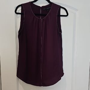 White House Black Market Deep Purple Sleeveless Blouse